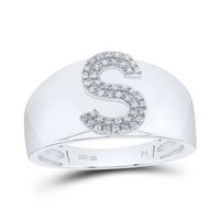 1/8CTW-DIA P1 INITIAL &quot;S&quot; MEN%27S RING