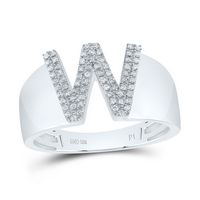 1/5CTW-DIA P1 INITIAL &quot;W&quot; MEN%27S RING