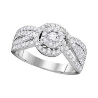 14kt White Gold Womens Round Diamond Solitaire Bridal Wedding Engagement Ring 1.00 Cttw