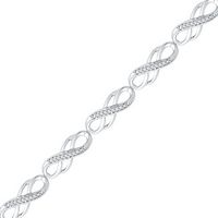 10kt White Gold Womens Round Diamond Infinity Bracelet 1/4 Cttw