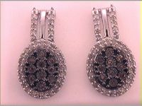 10kt White Gold Womens Brown Diamond Cluster Earrings 3/4 Cttw
