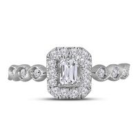 14kt Two-tone Gold Womens Emerald Diamond Solitaire Wedding Engagement Ring 3/4 Cttw (Certified)