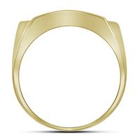 10kt Yellow Gold Mens Round Diamond Rectangle Arched Cluster Ring 1/2 Cttw