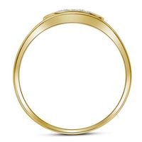 10kt Yellow Gold Mens Round Prong-set Diamond Square Cluster Ring 1/4 Cttw