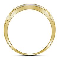 10kt Yellow Gold Mens Round Diamond Domed Triple Row Fashion Ring 1/3 Cttw