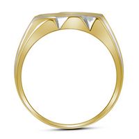 10kt Two-tone Yellow Gold Mens Round Diamond 3-Row Cluster Ring 1/2 Cttw