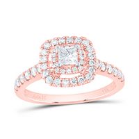 14kt Rose Gold Womens Princess Diamond Solitaire Wedding Engagement Ring 3/4 Cttw (Certified)