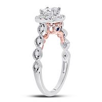 14kt Two-tone Gold Womens Princess Diamond Solitaire Wedding Engagement Ring 3/4 Cttw (Certified)
