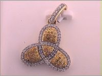 3/8CTW-DIA MICRO-PAVE YELLOW PENDANT