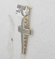 10kt Yellow Gold Mens Round Diamond Cross Charm Pendant 1/2 Cttw