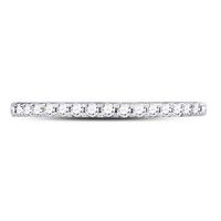 14kt White Gold Womens Round Diamond Slender Stackable Wedding Band 1/6 Cttw