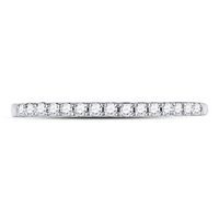 14k White Gold Round Diamond Womens Slender Stackable Size 6 Wedding Band 1/6 Cttw