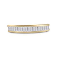 10kt Yellow Gold Womens Baguette Diamond Wedding Anniversary Band 1/2 Cttw
