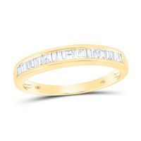 14kt Yellow Gold Womens Baguette Diamond Wedding Band Ring 1/4 Cttw
