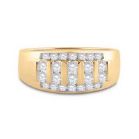 10kt Yellow Gold Mens Round Diamond Wedding Channel Set Band Ring 1.00 Cttw