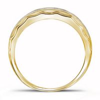 10kt Yellow Gold Mens Round Diamond Band Ring 1/5 Cttw