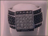 2  1/5CT-DIA BLACK MENS  RING
