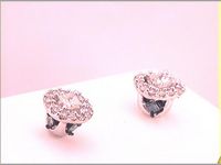 10kt White Gold Womens Color Enhanced Blue Diamond Stud Earrings 3/8 Cttw