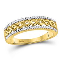 10kt Yellow Gold His Hers Round Diamond Cluster Matching Bridal Wedding Ring Band Set 5/8 Cttw