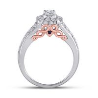 14kt Two-tone Gold Womens Round Diamond  Wedding Engagement Ring Band Set 1.00 Cttw (Certified)