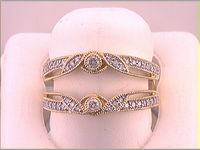 14kt Yellow Gold Womens Round Diamond Wrap Ring Guard Enhancer 1/3 Cttw