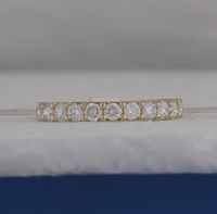 14kt Yellow Gold Womens Round Diamond Wedding Single Row Band 3/4 Cttw