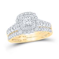 1CTW-DIA ANA M 1/5CT-CRD BLISS  BRIDAL SETS 2HALO