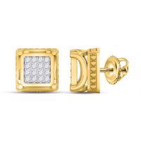 1/10CTW-DIA P1P2 MICRO PAVE UNISEX SQUARE EARRING