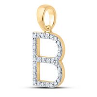 1/4CT-DIA CN LADIES INITIAL &quot;B&quot; PENDANT