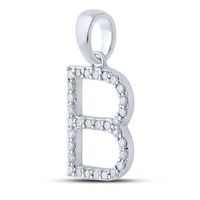 1/4CT-DIA  CN LADIES INITIAL &quot;B&quot; PENDANT