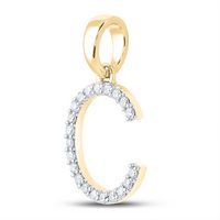 1/5CT-DIA CN LADIES INITIAL &quot;C&quot; PENDANT