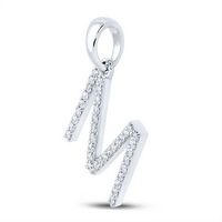 1/4CT-DIA CN LADIES INITIAL &quot;M&quot; PENDANT