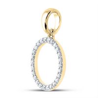 1/5CT-DIA CN LADIES INITIAL &quot;O&quot; PENDANT