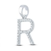 1/5CT-DIA CN LADIES INITIAL &quot;R&quot; PENDANT
