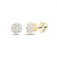 1/3CTW-DIA NK 7 STONE FLOWER EARRING