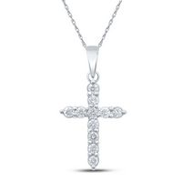 1/4CTW-DIA CN CROSS PENDANT
