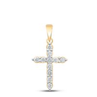 1/4CTW-DIA CN CROSS PENDANT