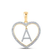 1/4CTW-DIA CN INITIAL &quot;A&quot; HEART PENDANT