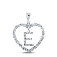 1/4CTW-DIA CN INITIAL &quot;E&quot; HEART PENDANT