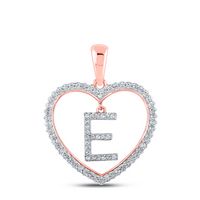 1/4CTW-DIA CN INITIAL &quot;E&quot; HEART PENDANT