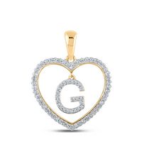 1/4CTW-DIA CN INITIAL &quot;G&quot; HEART PENDANT
