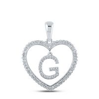 1/4CTW-DIA CN INITIAL &quot;G&quot; HEART PENDANT