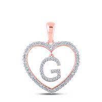 1/4CTW-DIA CN INITIAL &quot;G&quot; HEART PENDANT