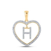 1/4CTW-DIA CN INITIAL &quot;H&quot; HEART PENDANT