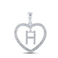 1/4CTW-DIA CN INITIAL &quot;H&quot; HEART PENDANT