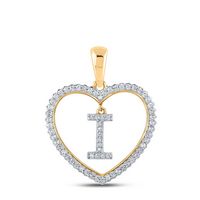 1/4CTW-DIA CN INITIAL &quot;I&quot; HEART PENDANT