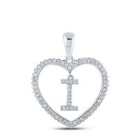 1/4CTW-DIA CN INITIAL &quot;I&quot; HEART PENDANT