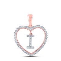 1/4CTW-DIA CN INITIAL &quot;I&quot; HEART PENDANT