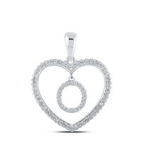 1/4CTW-DIA CN INITIAL &quot;O&quot; HEART PENDANT