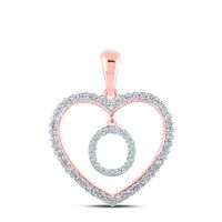 1/4CTW-DIA CN INITIAL &quot;O&quot; HEART PENDANT